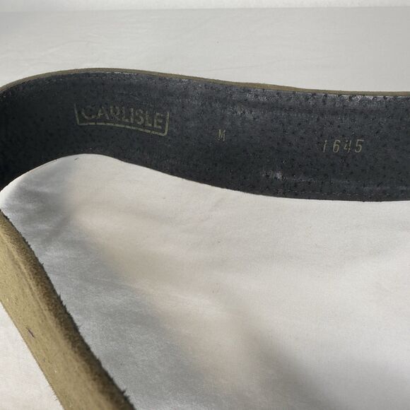 Carlisle Vintage Belt Sage Suede Gold Paisley Sz Small - Picture 9 of 10